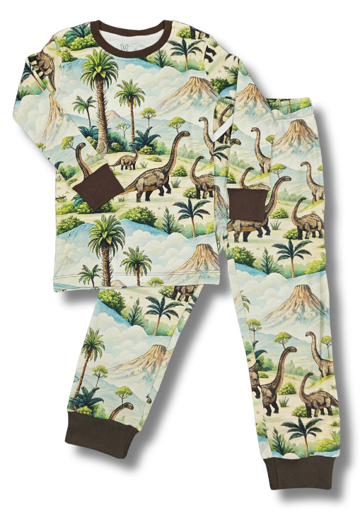 100% Organic Cotton - Dinosaur Cord Set